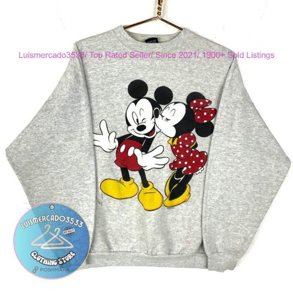 luismercado3533 Other - Mickey & Minnie Mouse Gray Cartoon sweatshirt shirt grey '96
